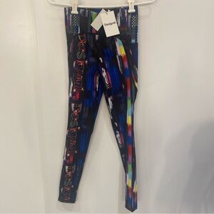 Desigual Women’s Multicolor Patterned Athletic Leggings XS EUR (XXS US)